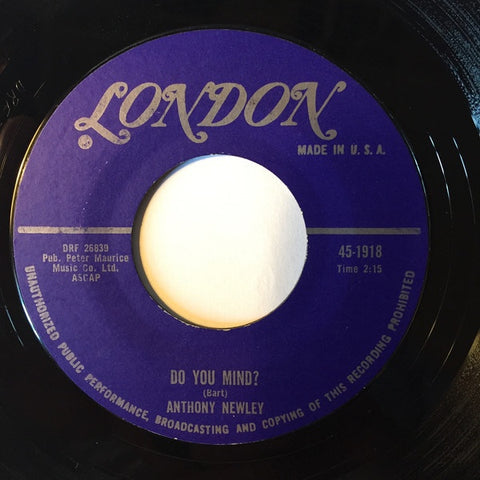 Anthony Newley ‎- Do You Mind - Mint- 7" Single 45 RPM 1960 USA - Pop / Vocal