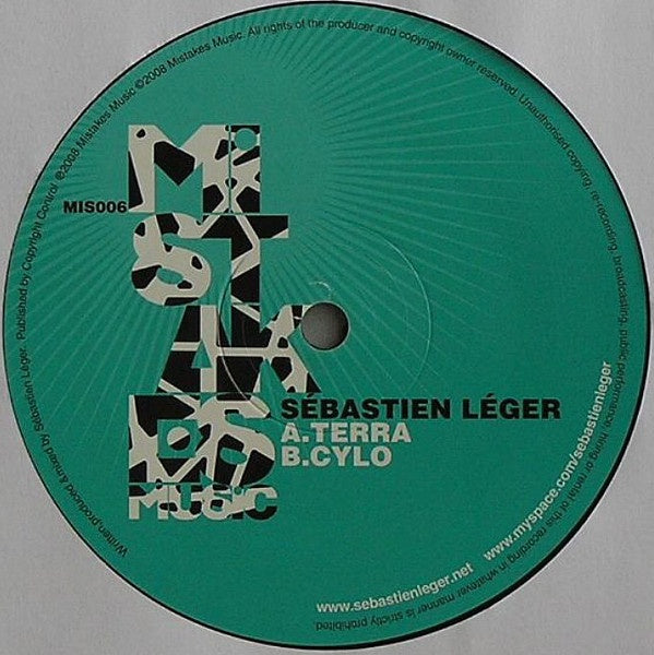 Sébastien Léger ‎– Terra / Cylo - New 12" Single 2008 Mistakes Music France Vinyl - Tech House - Shuga Records