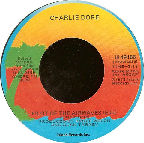 Charlie Dore ‎– Pilot Of The Airwaves / Sleepless - Mint- 45rpm 1979 USA Island Records - Rock / Pop