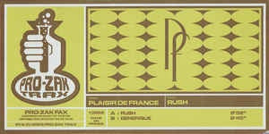 Plaisir De France ‎– Rush - Mint 12" Single 2002 Pro-Zak France Vinyl - Deep House - Shuga Records
