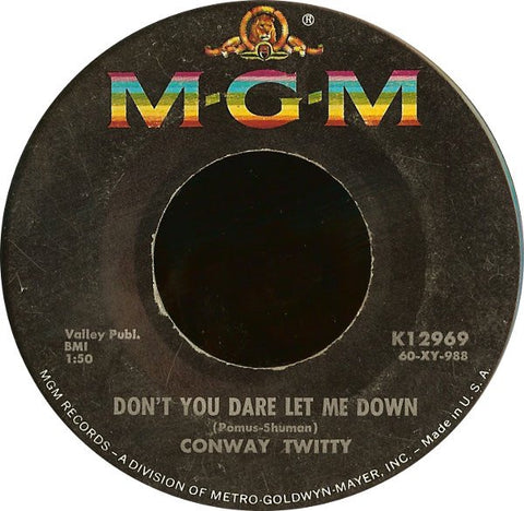 Conway Twitty ‎– C'Est Si Bon (It's So Good) / Don't You Dare Let Me Down - VG+ 7" Single 45RPM 1960 MGM USA - Rock / Rockabilly