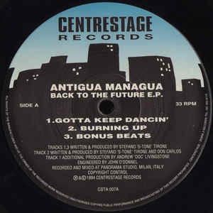 Antigua Managua ‎– Back To The Future E.P.  - VG+ EP Record 1994 Centrestage UK Vinyl - House