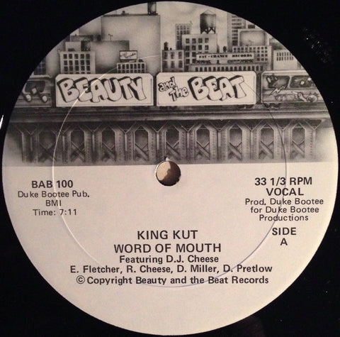 Word Of Mouth Feat. DJ Cheese - King Kut VG- - 12" Single 1985 Beauty And The Beat USA - Hip Hop