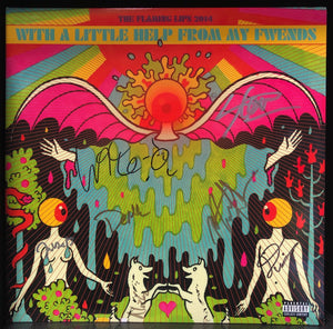 Signed / Autographed The Flaming Lips ‎– With A Little Help From My Fwends - New LP Record 2014 Warner USA Orange Fluorescent Vinyl - Psychedelic Rock / Acid Rock