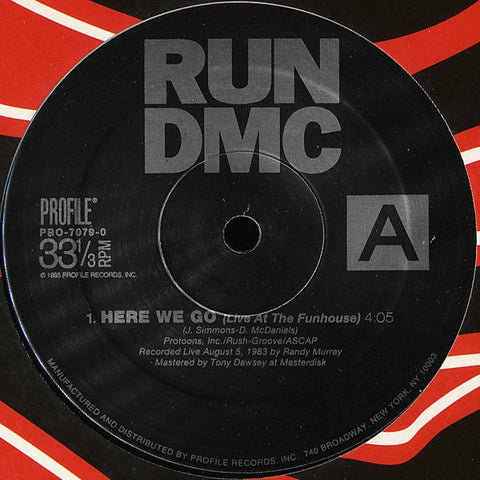 Run DMC ‎– Here We Go (Live At The Funhouse) - VG+ 12" Single Record 1995 Profile USA Vinyl -