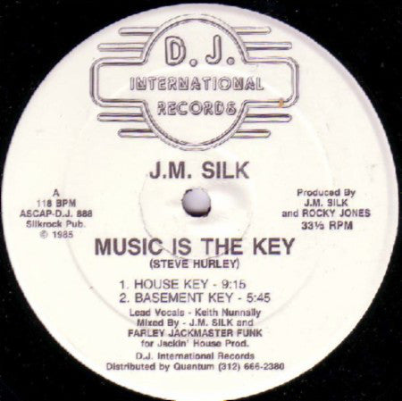 J.M. Silk - Music Is The Key - VG- 12" Single USA 1985 - Chicago House
