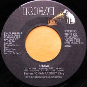 Evelyn "Champagne" King ‎– Shame / Dancin', Dancin', Dancin' - VG+ 7" Single 45RPM 1977 RCA USA - Funk / Soul