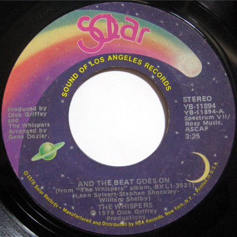 The Whispers ‎– And The Beat Goes On / Can You Do The Boogie - VG+ 45rpm 1979 Solar Records USA - Funk / Soul