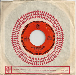 Vic Damone ‎– Why Don't You Believe Me / The Thrill Of Lovin' You VG+ 7" Single 45 rpm 1965 Warner USA - Pop