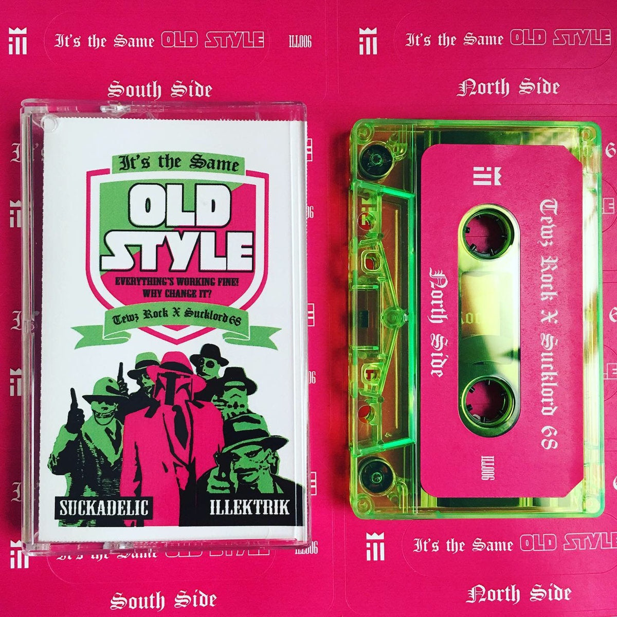 Tewz Rock x Sucklord 68 - Its the Same OLD STYLE - New Cassette 2019 'Chicago Themed Fluorescent Green' Colored Tape - Chicago Beat Tape / Instrumental Hip Hop