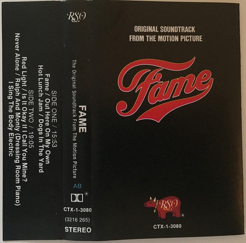 Various ‎– Fame - Original Soundtrack From The Motion Picture - Used Cassette 1980 RSO - Soundtrack