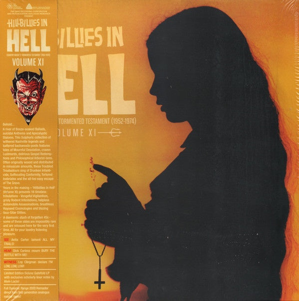Various ‎– Hillbillies In Hell - Country Music's Tormented Testament (1952-1974) Volume XI - New LP Record 2020 Iron Mountain Australia Import Orange Samhain Vinyl - Country