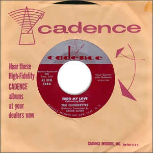 The Chordettes - Eddie My Love / Whistlin' Willie - VG 7" Single  45RPM 1956 Cadence USA - Rock / Pop - Shuga Records