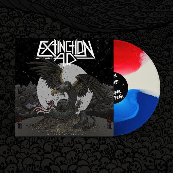 Extinction A.D. ‎– Decimation Treaty - New Lp Record 2018 Good Fight Music USA Red/White/Blue Stripe Colored Vinyl & Download - Thrash Metal