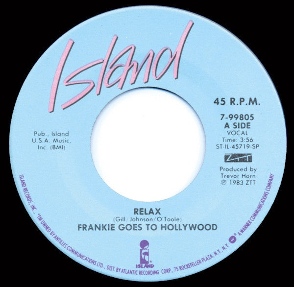 Frankie Goes To Hollywood - Relax / One September Monday - VG 7" Single 45RPM 1984 Island USA - Synth-Pop - Shuga Records