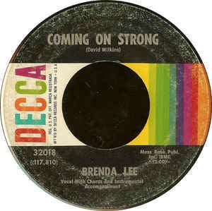 Brenda Lee- Coming On Strong / You Keep Coming Back To Me VG+ 7" 45RPM Single Decca 1966 USA- Pop