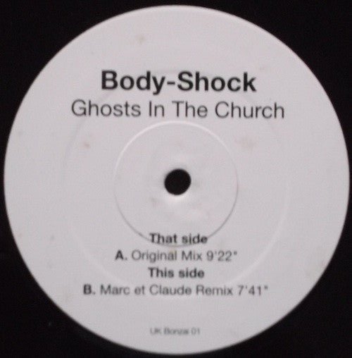 Body-Shock ‎– Ghosts In The Church VG+ 12" Single 2000 (UK Import) UK Bonzai Promo - Trance