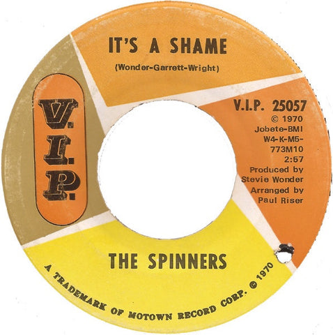 The Spinners ‎– It's A Shame / Together We Can Make Such Sweet Music - VG 45rpm 1970 USA - Funk / Soul