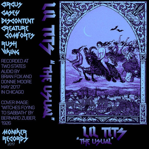 Lil Tits ‎– The Usual - New Cassette 2017 Moniker Records Tape - Chicago, IL Punk / Noise Rock