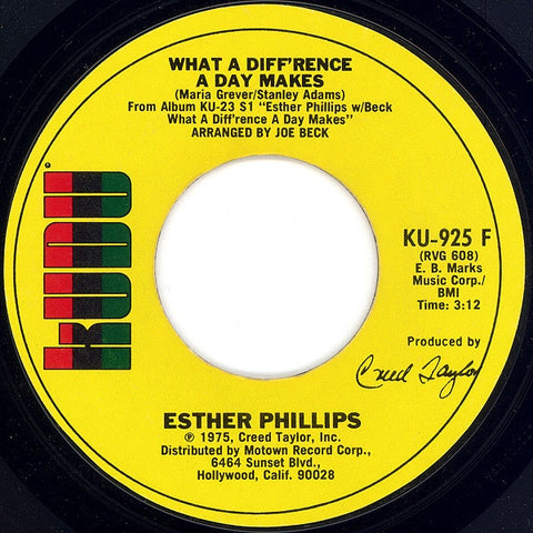 Esther Phillips ‎– What A Diff'rence A Day Makes / Turn Around, Look At Me - Mint- 45rpm 1975 USA - Funk / Soul