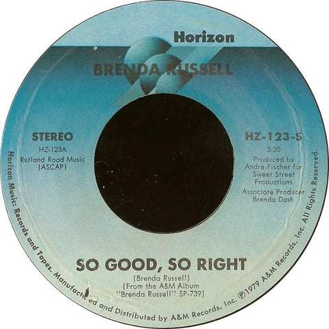 Brenda Russell  ‎– So Good, So Right / You're Free - VG  7" Single 45RPM 1970 Horizon USA - Funk/Disco