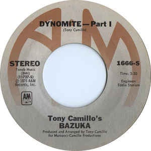 Tony Camillo's Bazuka ‎– Dynomite VG+ 7" Single 45 Record 1975 USA - Disco