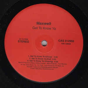 Maxwell ‎– Get To Know Ya - VG+ - 12" Single Record - 2001 USA Sony Music Vinyl - RnB