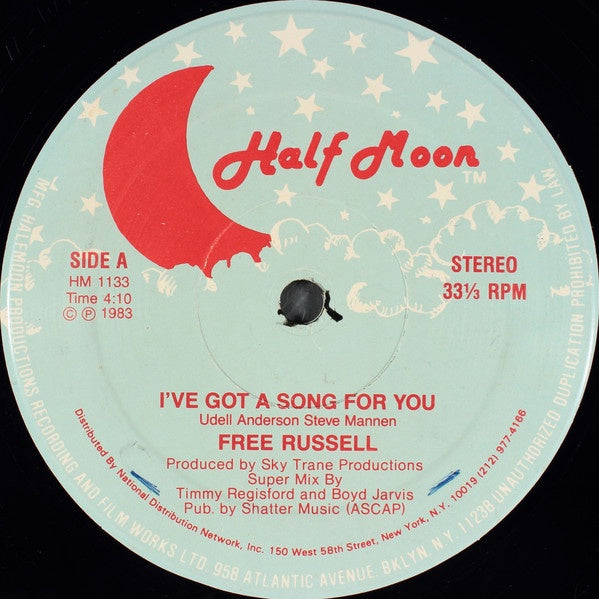 Free Russell ‎– I've Got A Song For You - Mint- 12” Single Record 1983 USA Original Vinyl - Disco - Shuga Records