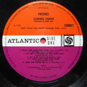Clarence Carter ‎– Patches - VG+ (no orginal cover) Lp Record 1970 Atlantic UK Import Vinyl - Soul