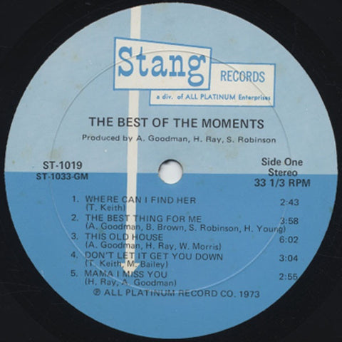 The Moments ‎– The Best Of The Moments - VG+ (No Original Cover) Stereo 1973 USA - Soul