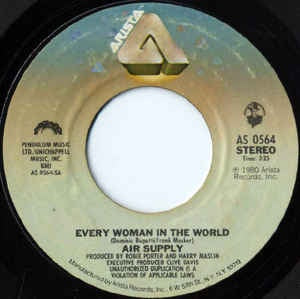 Air Supply - Every Woman In The World - M- 7" Single 45RPM 1980 Arista USA - Rock