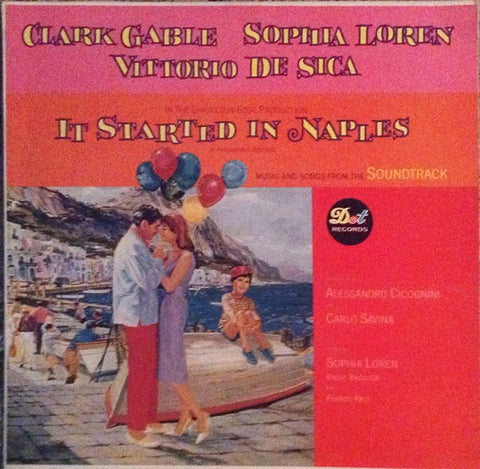 Alessandro Cicognini And Carlo Savina ‎– It Started In Naples (Original Motion Picture) - VG+ Lp Record 1960 DOT USA Mono Vinyl - Soundtrack