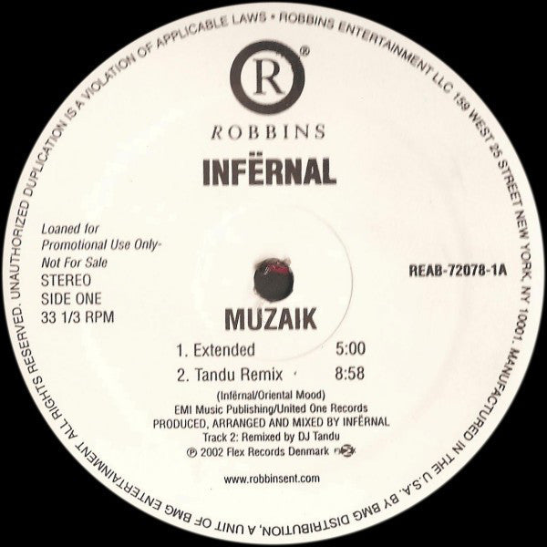 Infernal - Muzaik Mint- - 12" Single 2002 Robbins Entertainment USA - Trance