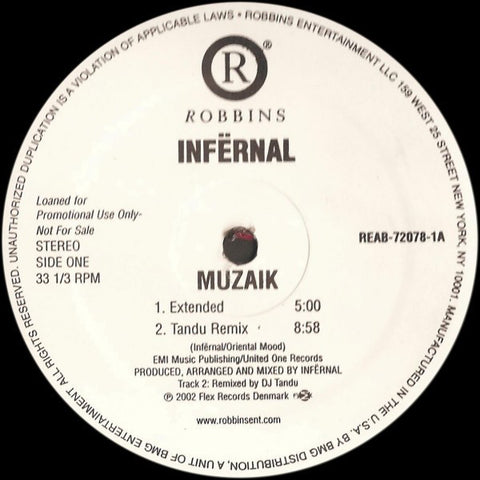 Infernal - Muzaik Mint- - 12" Single 2002 Robbins Entertainment USA - Trance