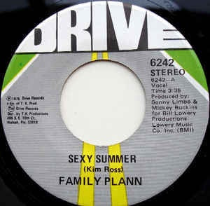 Family Plann- Sexy Summer / Can You Get Into The Muic- VG+ 7" Single 45RPM- 1975 Drive USA- Funk/Soul