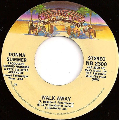 Donna Summer ‎– Walk Away / Could It Be Magic - VG+ 45rpm 1980 USA - Funk / Soul