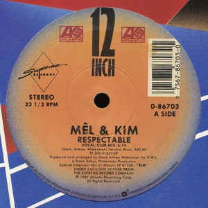 Mel & Kim ‎– Respectable - VG+ 12" Single Record 1987 Atlantic Vinyl - House