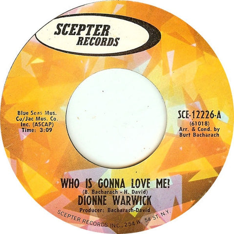 Dionne Warwick ‎– Who Is Gonna Love Me? - Mint- 45rpm 1968 USA - Soul