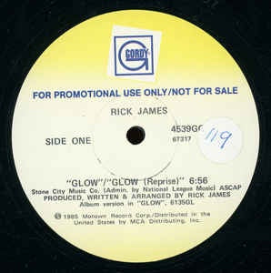 Rick James ‎– Glow - Mint- 12" Promo Single Record - 1985 Gordy Vinyl - Disco