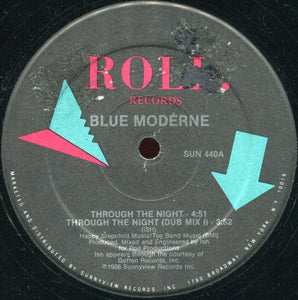 Blue Modérne ‎- Through The Night - Mint- 12" Single 1986 USA - Funk / Soul / Disco