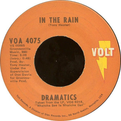 Dramatics ‎- In The Rain / (Gimme Some) Good Soul Music - VG+ 7" Single 45 RPM 1972 USA - Funk / Soul