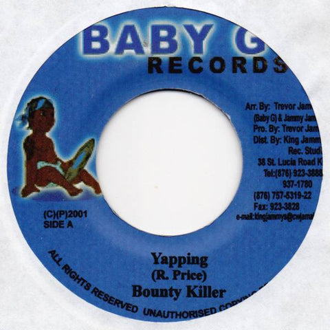 Bounty Killer ‎– Yapping / Version "Scare Crow" - VG+ 2001 Baby G Jamaica - Reggae