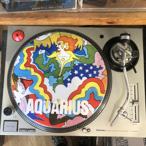 Limited Edition Vinyl Record Slipmat - Psychedelic Zodiac Aquarius - Slip Mat