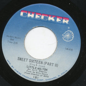 Little Milton ‎– Sweet Sixteen Pt. I / Pt. II - VG  7" Single 45rpm 1967 Checker US - Soul / R&B