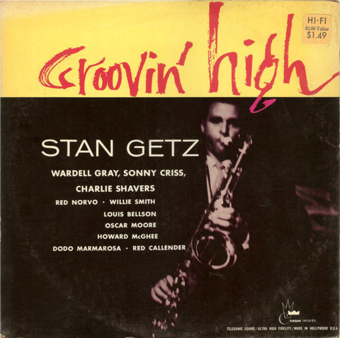 Stan Getz ‎– Groovin' High - VG+ 1957 Mono USA Original Press - Jazz