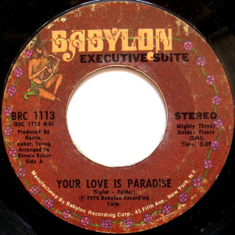 Executive Suite - Your Love Is Paradise / I'm Leaving This Time - VG 7" Single 45RPM 1974 Babylon USA - Funk / Soul