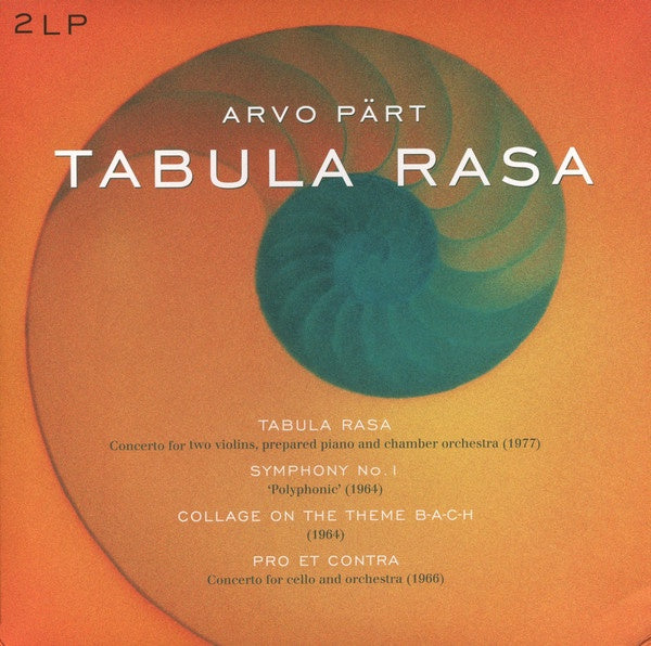 Arvo Pärt ‎– Tabula Rasa (1999) - New Lp Record 2012 Vinyl PassionEurope Import Vinyl - Modern Classical / Neo-Classical - Shuga Records