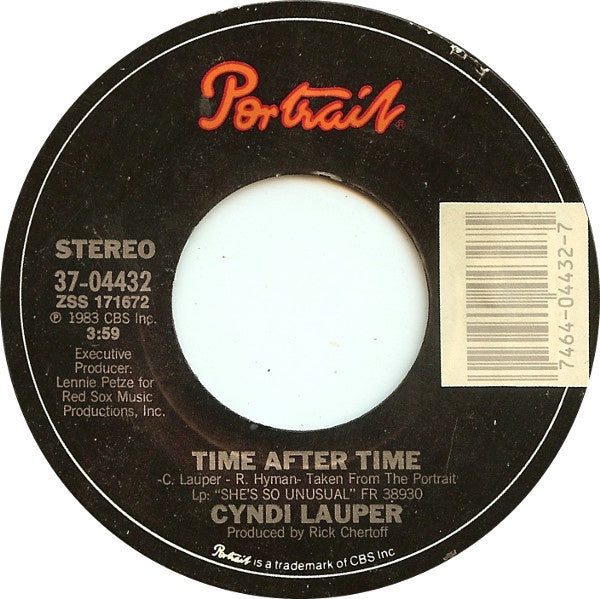 Cyndi Lauper ‎– Time After Time / I'll Kiss You - Mint- 45rpm 1983 USA - Electronic / Synth-Pop - Shuga Records