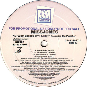 Missjones - 2 Way Street (#1 Lady) VG+ - 12" Single 1998 Motown USA - R&B
