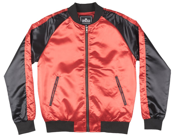 UPSCALE - Men's Red/Black Two Tone Satin Track Jacket - Shuga Records